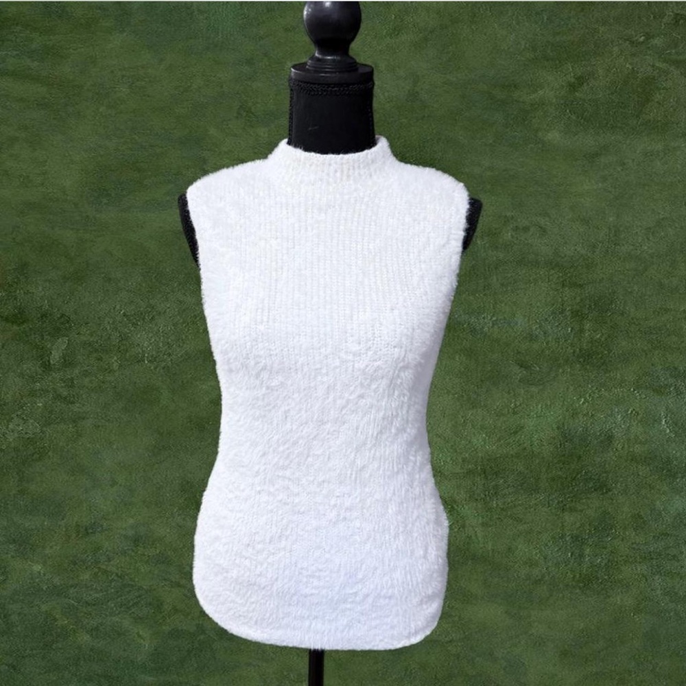 White Sleeveless Knit Top
